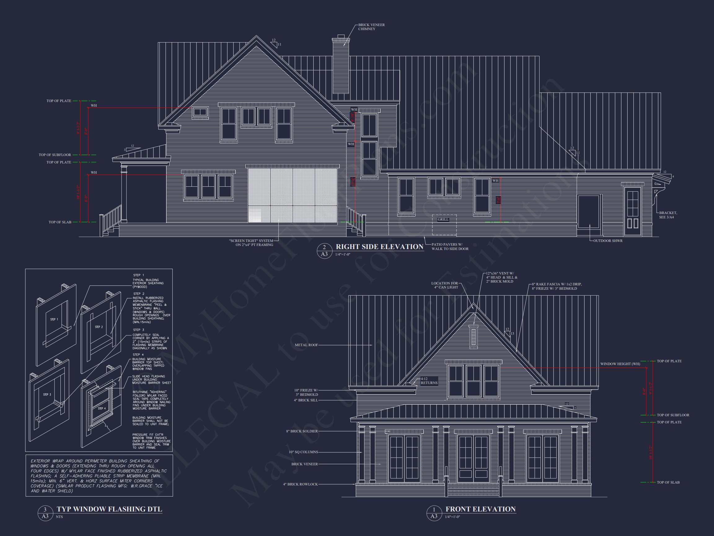 Modern Southern house Plan with Detailed CAD Architecture