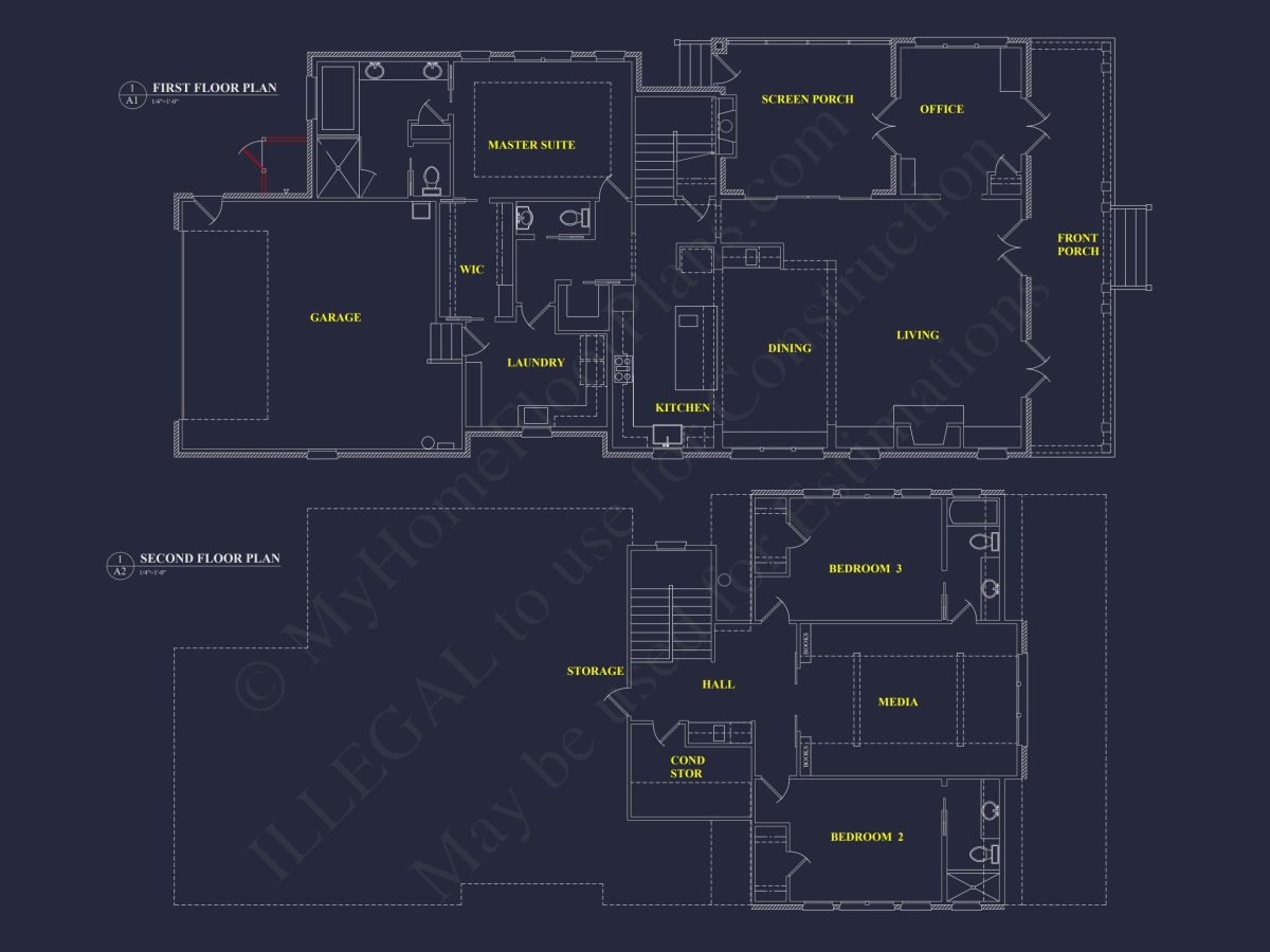 Modern Southern house Plan with Detailed CAD Architecture