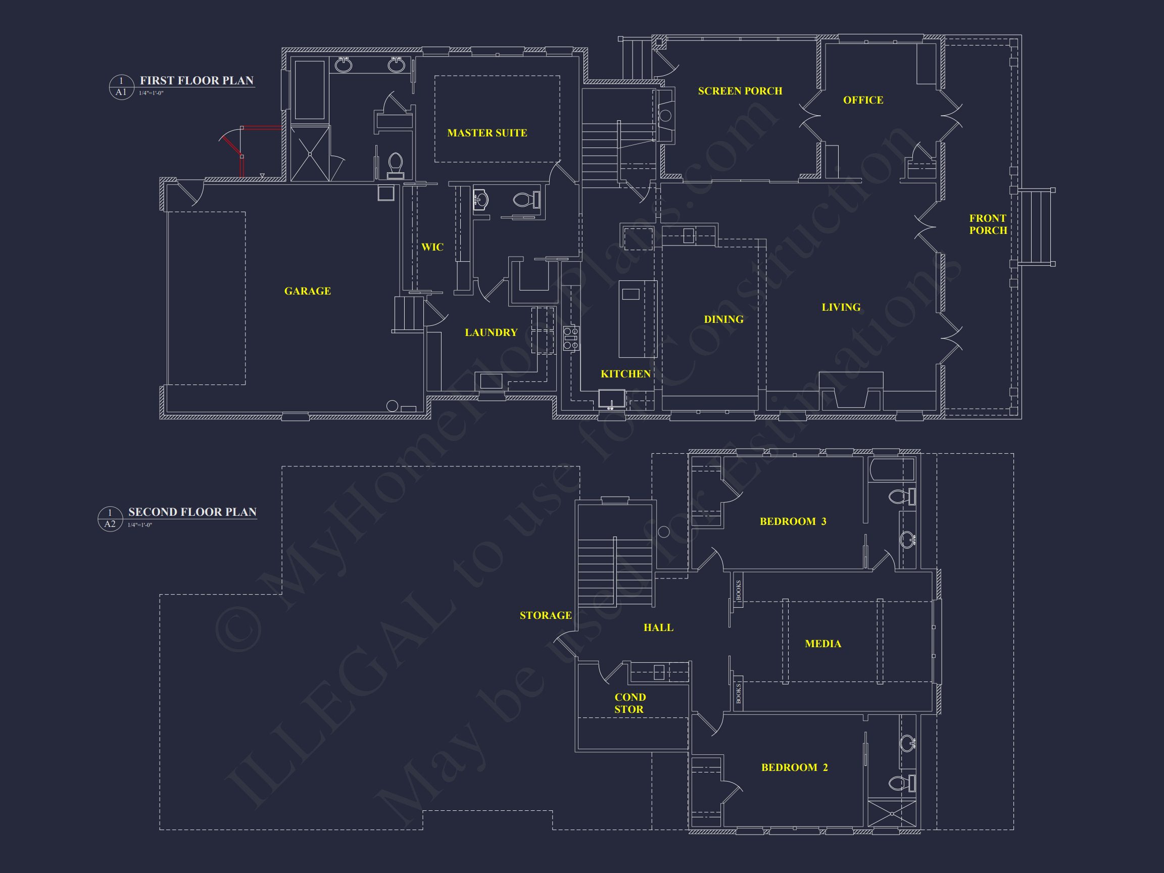 Modern Southern house Plan with Detailed CAD Architecture