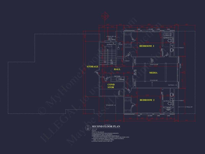 Modern Southern house Plan with Detailed CAD Architecture