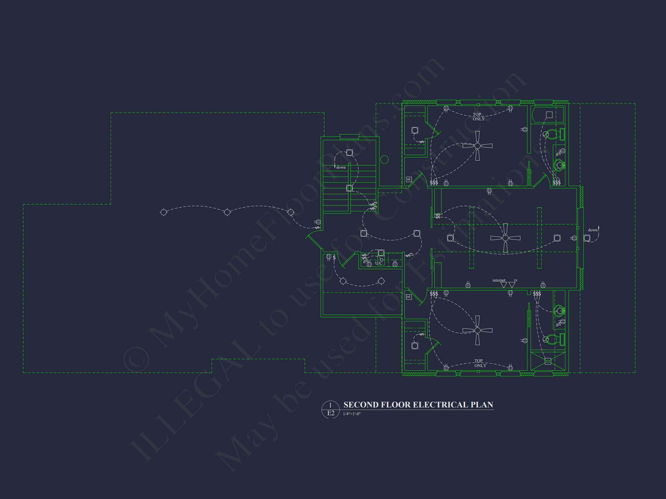Modern Southern house Plan with Detailed CAD Architecture