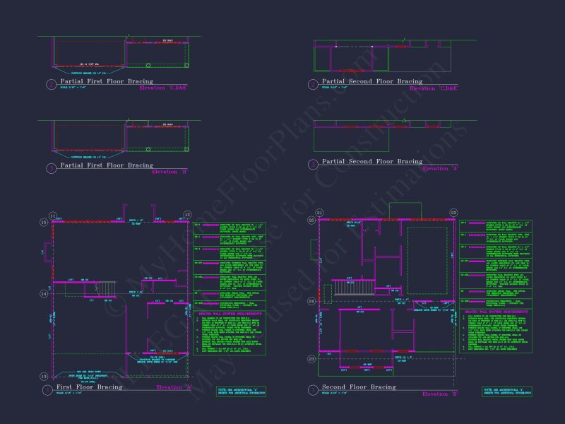 Modern Suburban house Floor Plan with CAD Architectural Designs