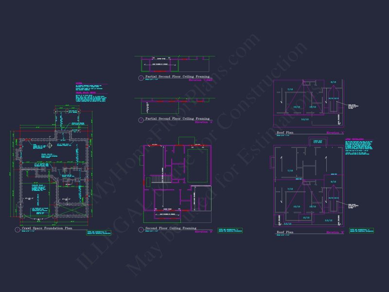 Modern Suburban house Floor Plan with CAD Architectural Designs