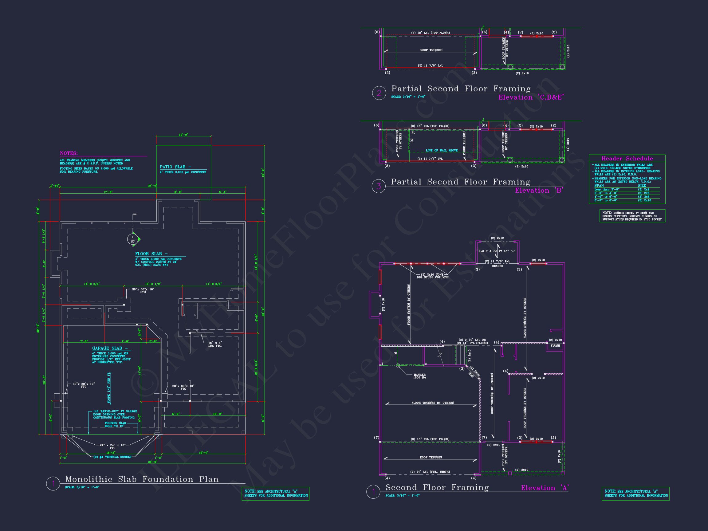 Modern Suburban house Floor Plan with CAD Architectural Designs