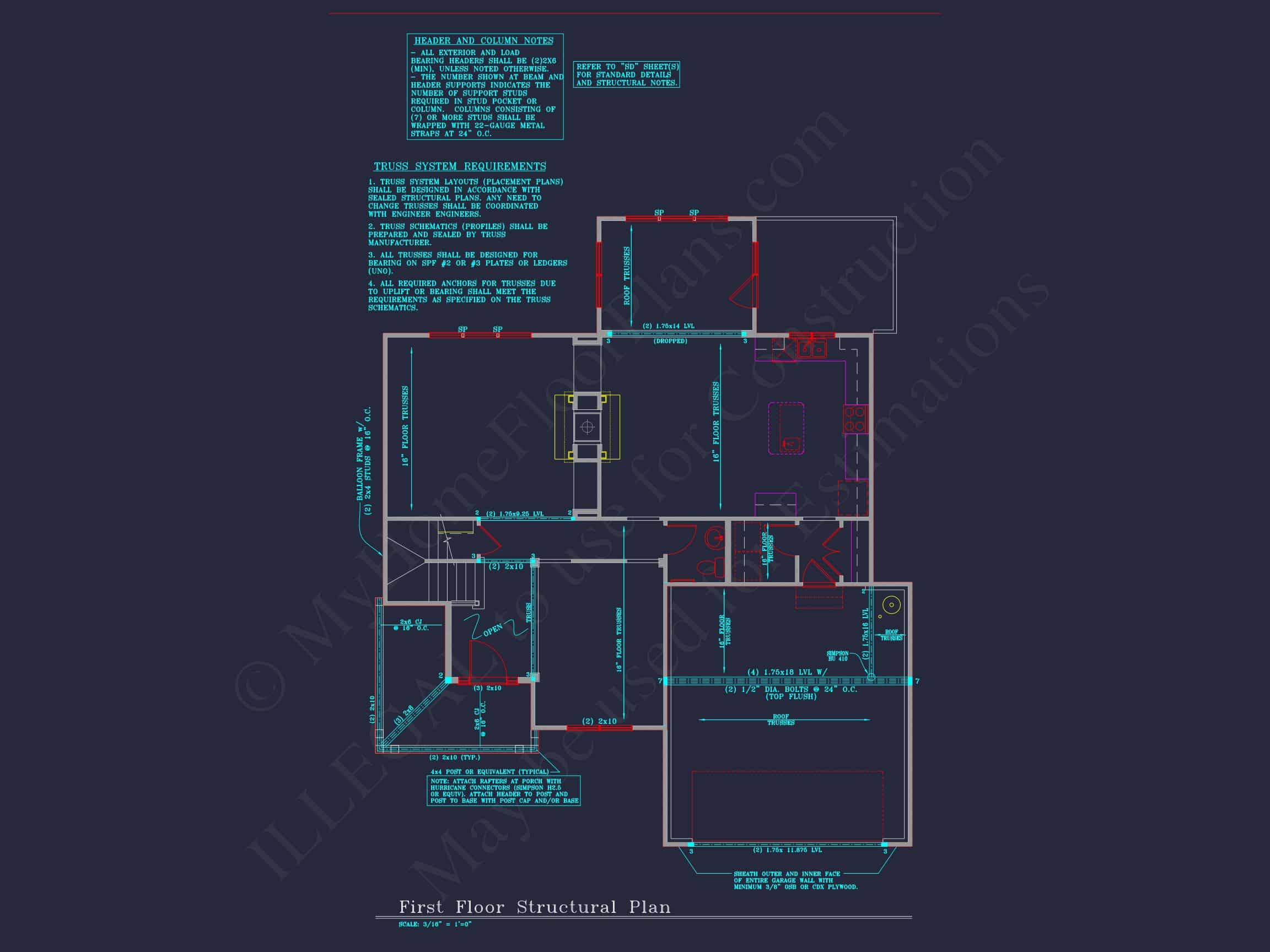Modern Suburban house Plan: 4 Bedrooms,2.5 Baths,CAD Designs