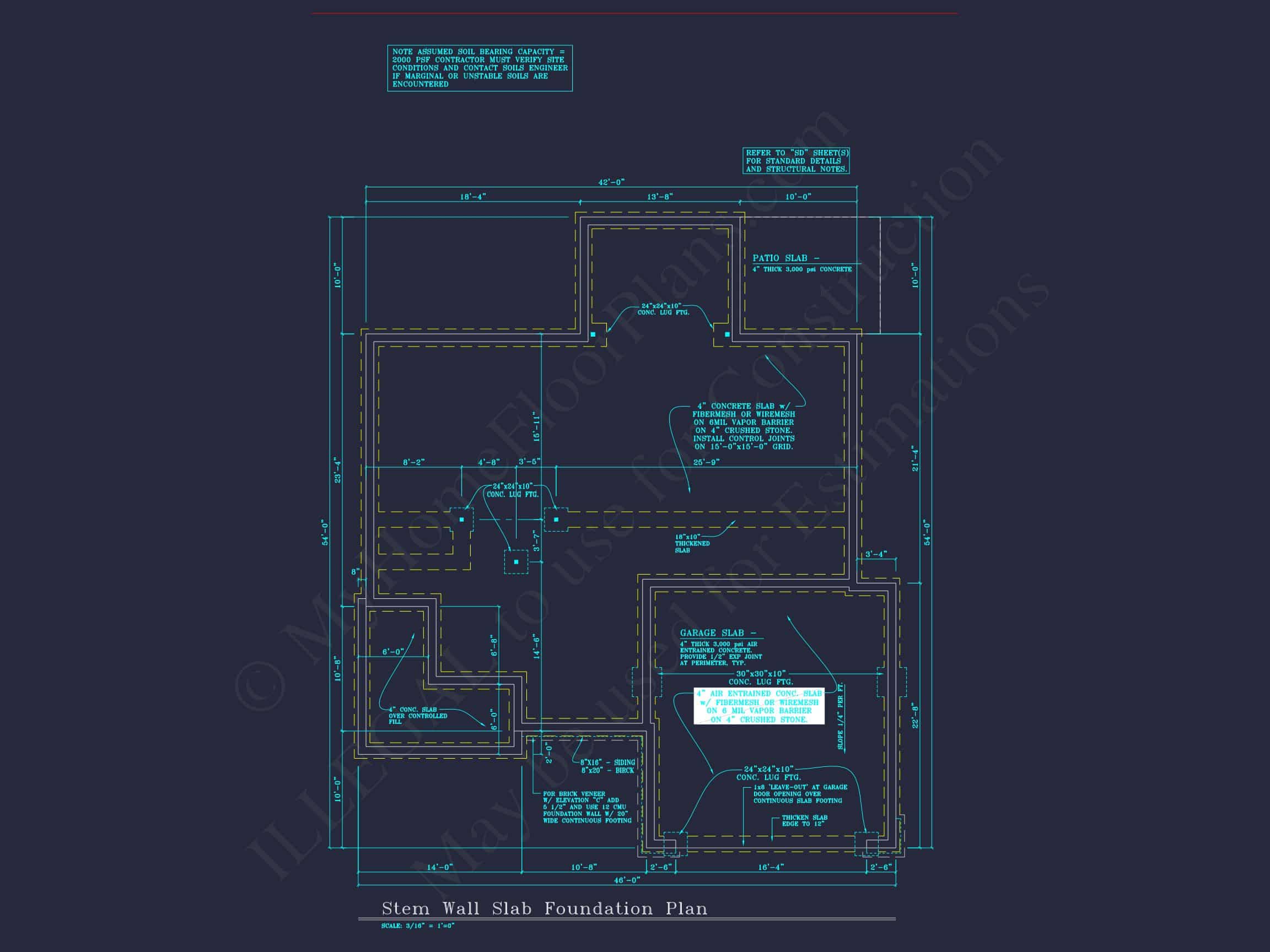 Modern Suburban house Plan: 4 Bedrooms,2.5 Baths,CAD Designs