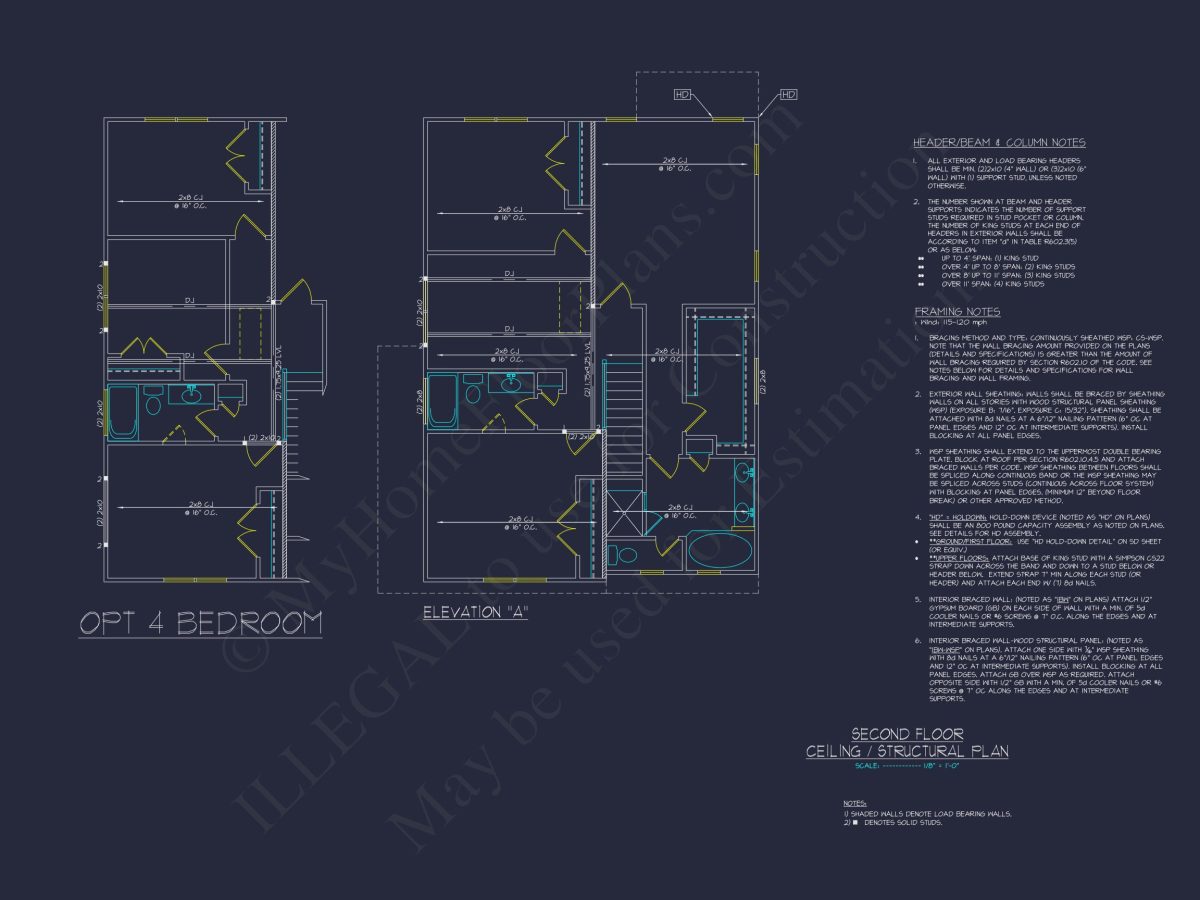 Modern Suburban house Plan with 2 Floors and 2, 033 Sq Ft