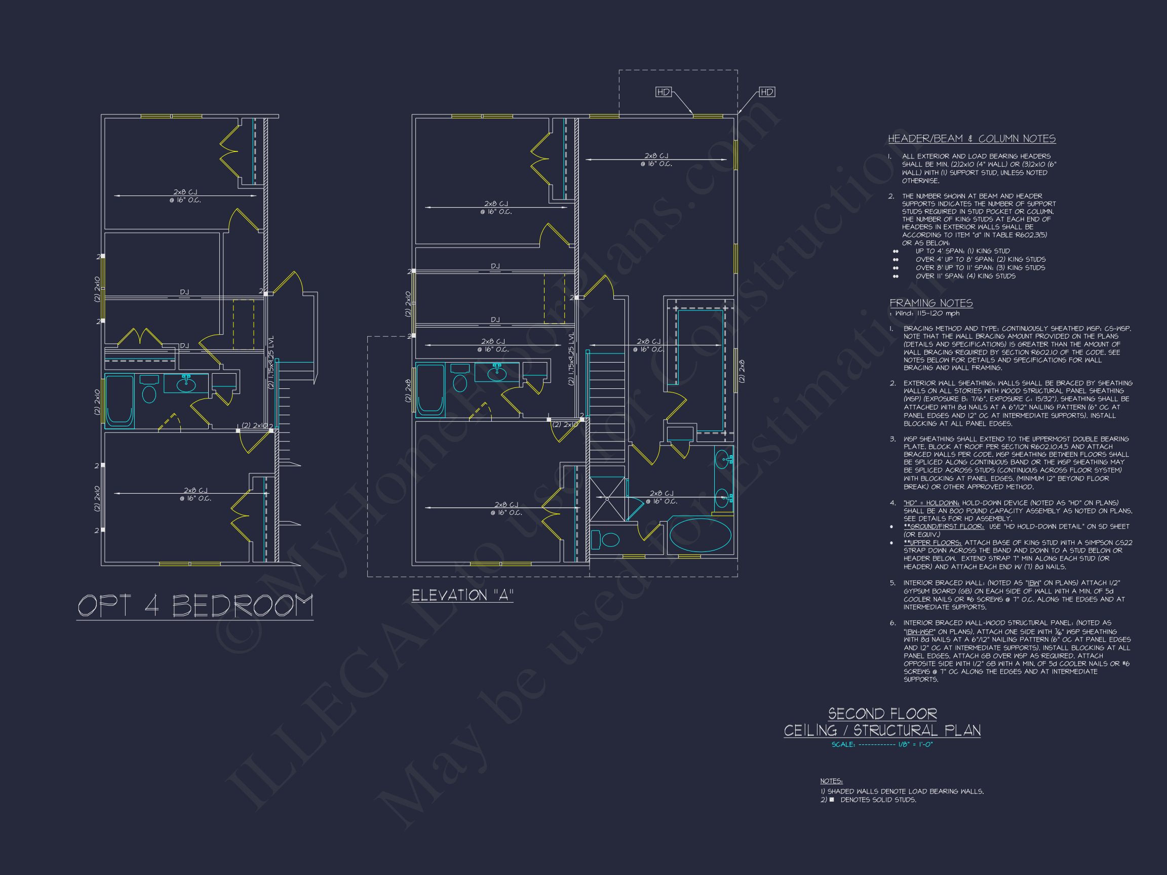 Modern Suburban house Plan with 2 Floors and 2,033 Sq Ft