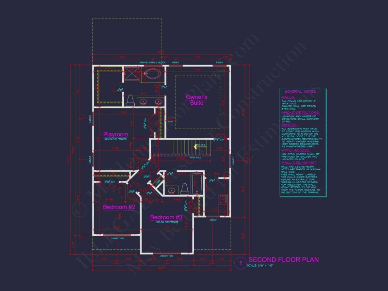 Modern Suburban house Plan with 2 Floors and Open Layout