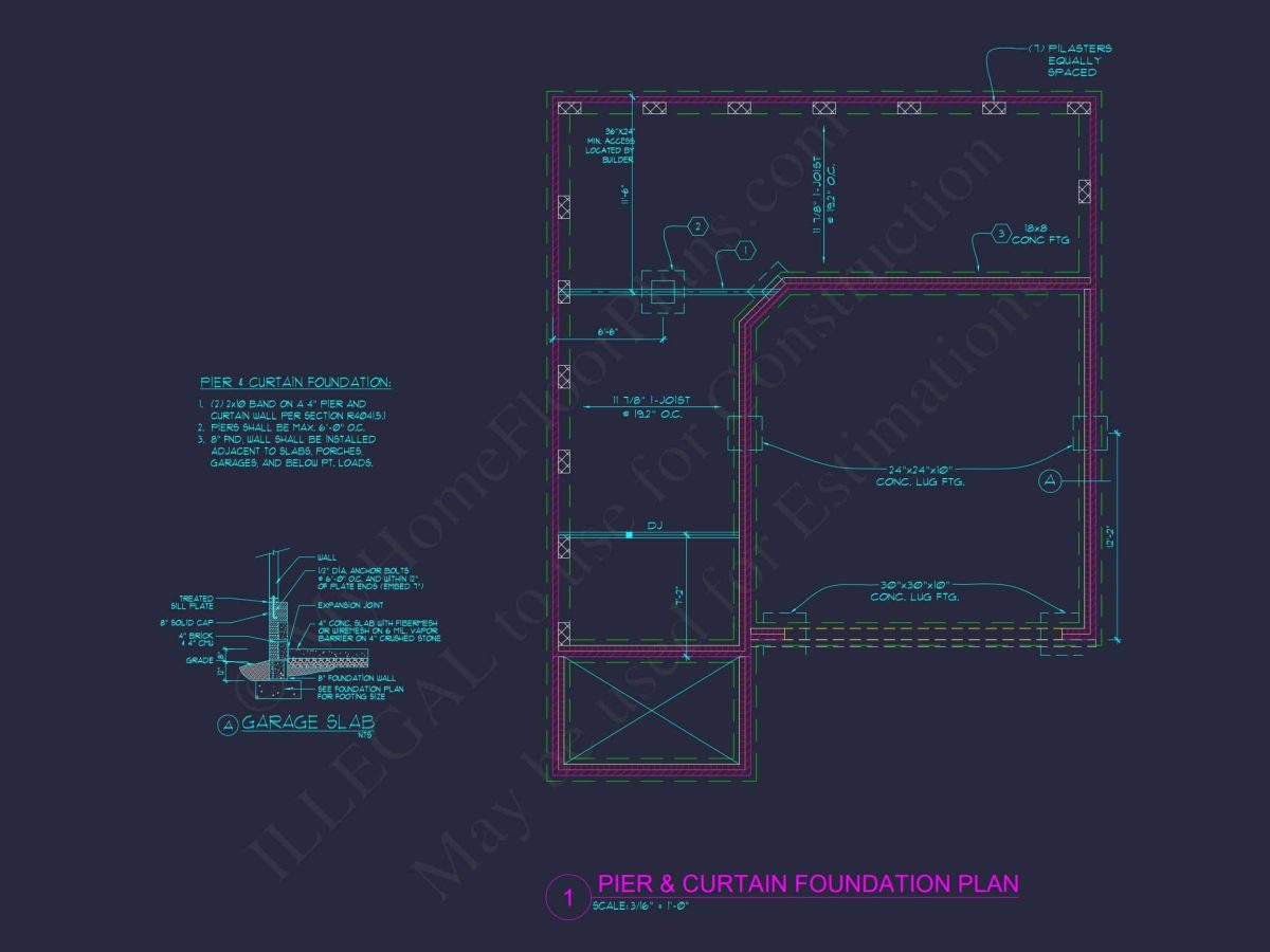 Modern Suburban house Plan with 2 Stories & 3 Bedrooms