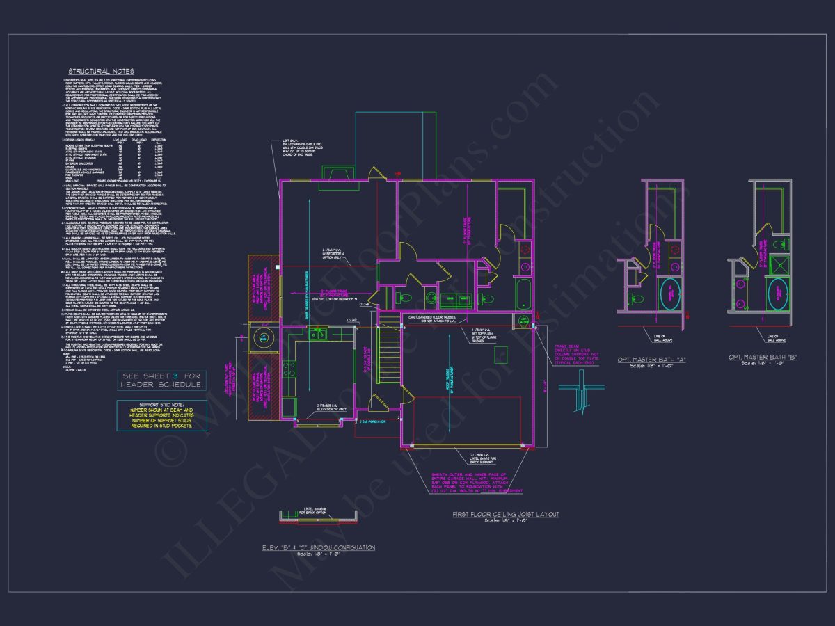 Modern Suburban house Plan with 2 Stories and Open Floor Design