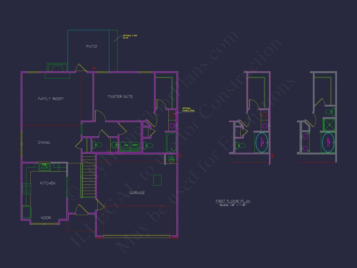 Modern Suburban house Plan with 2 Stories and Open Floor Design