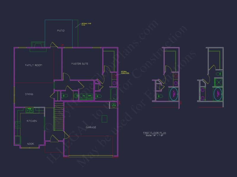 Modern Suburban house Plan with 2 Stories and Open Floor Design