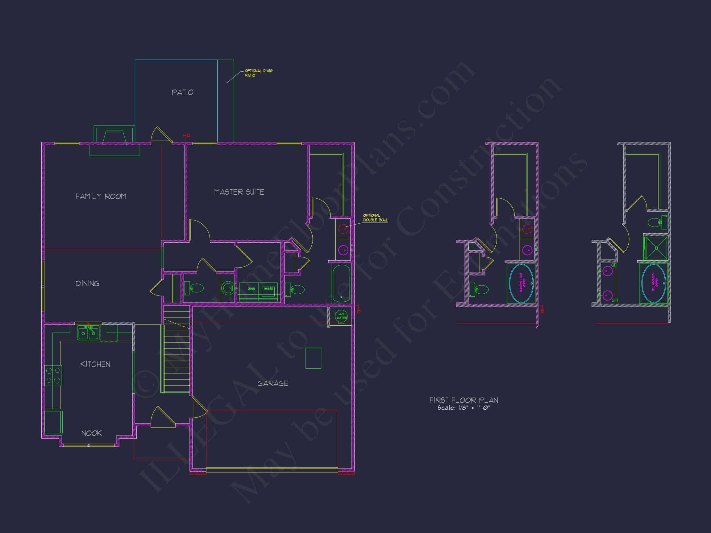 Modern Suburban house Plan with 2 Stories and Open Floor Design
