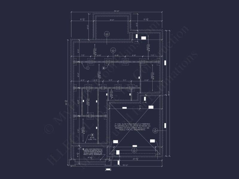 Modern Suburban house Plan with 2-Story CAD Blueprint Designs