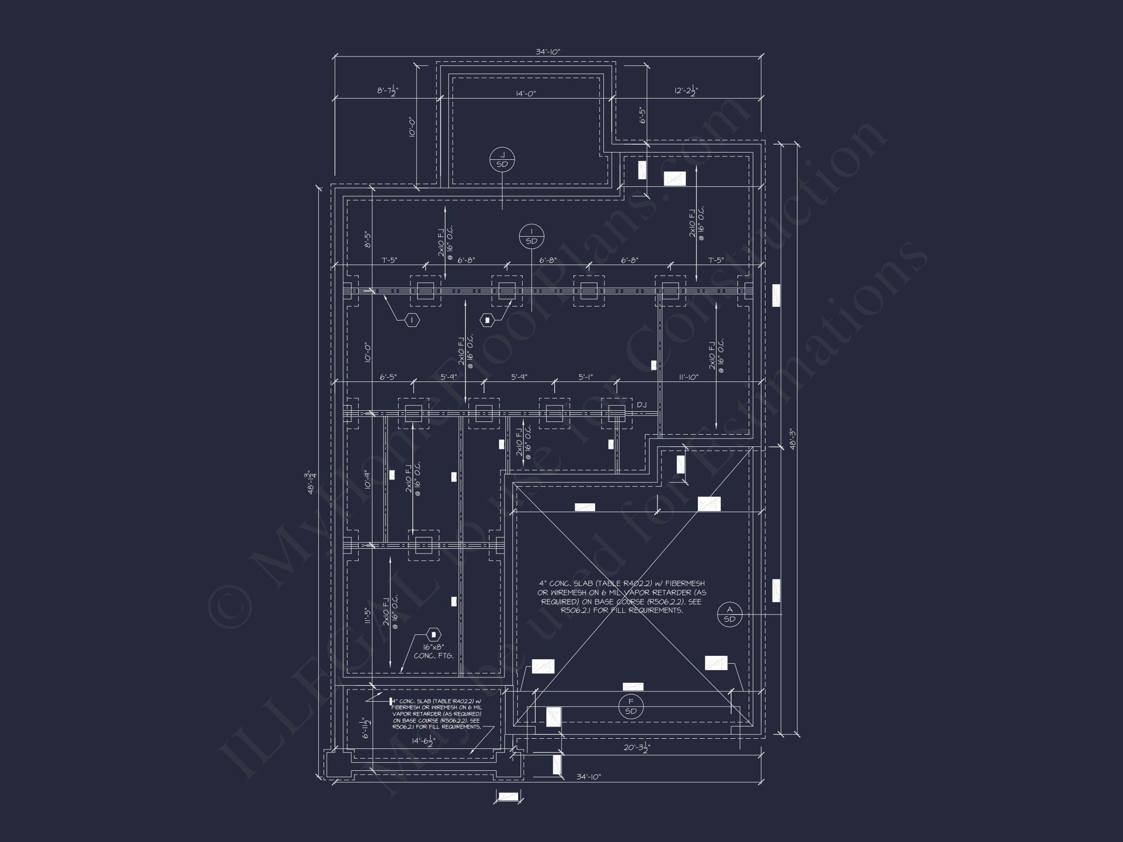 Modern Suburban house Plan with 2-Story CAD Blueprint Designs