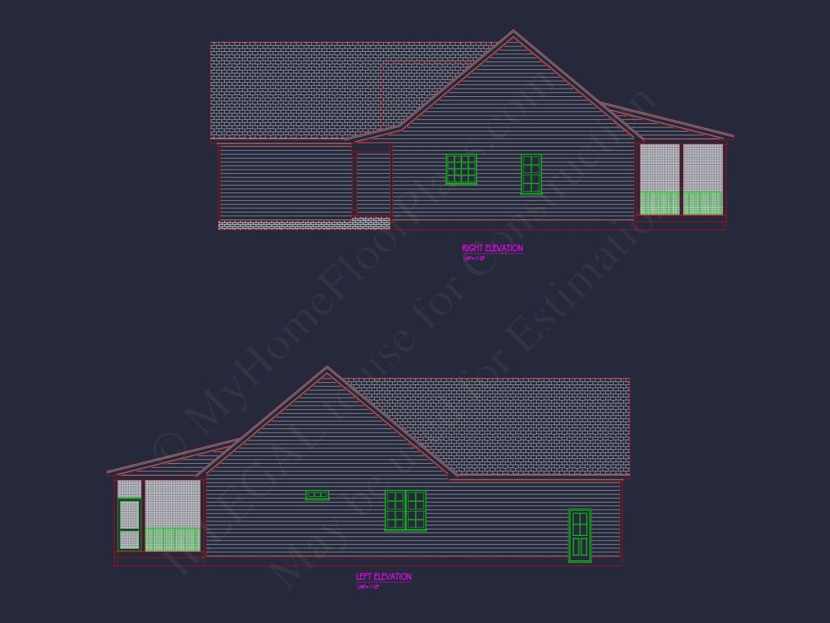 Modern Suburban house Plan with 3 Bedrooms and Open Floor Plan