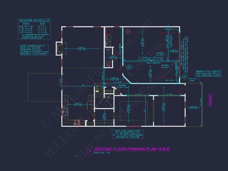 Modern Suburban house Plan with 4 Bedrooms and CAD Designs