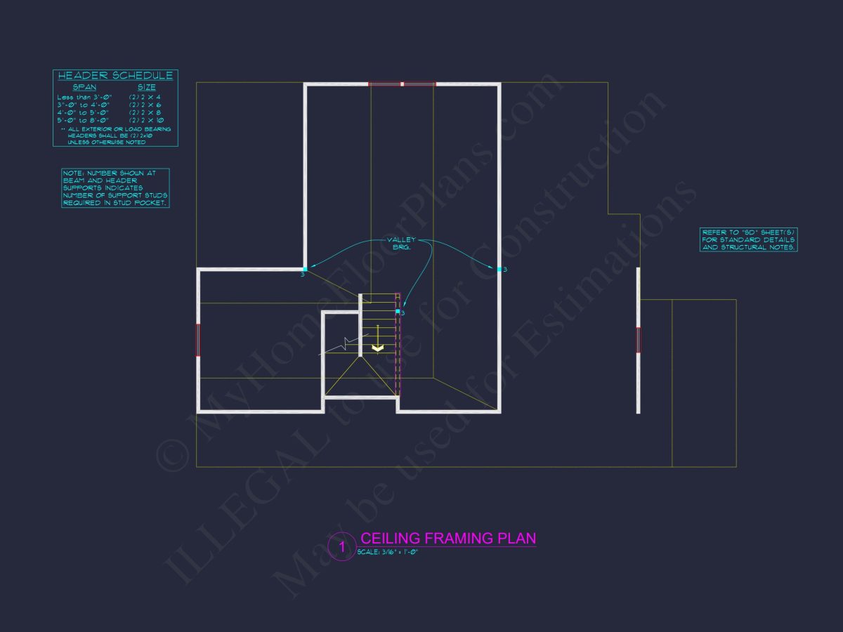 Modern Suburban house Plan with 4 Bedrooms and CAD Designs