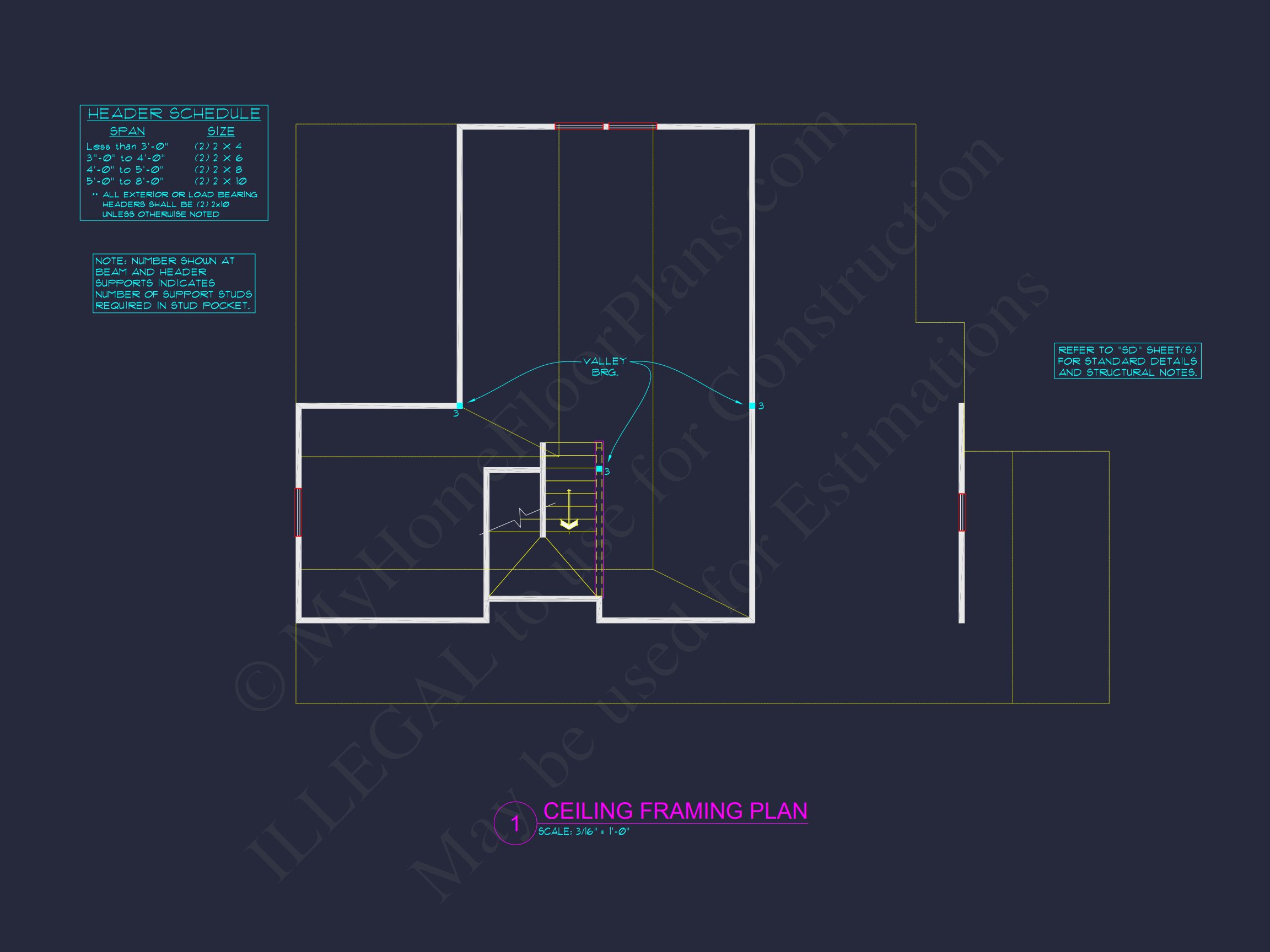 Modern Suburban house Plan with 4 Bedrooms and CAD Designs