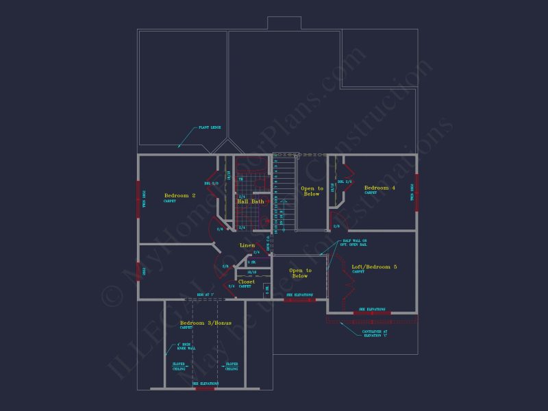 Modern Suburban house Plan with 4 Bedrooms and Spacious Layout