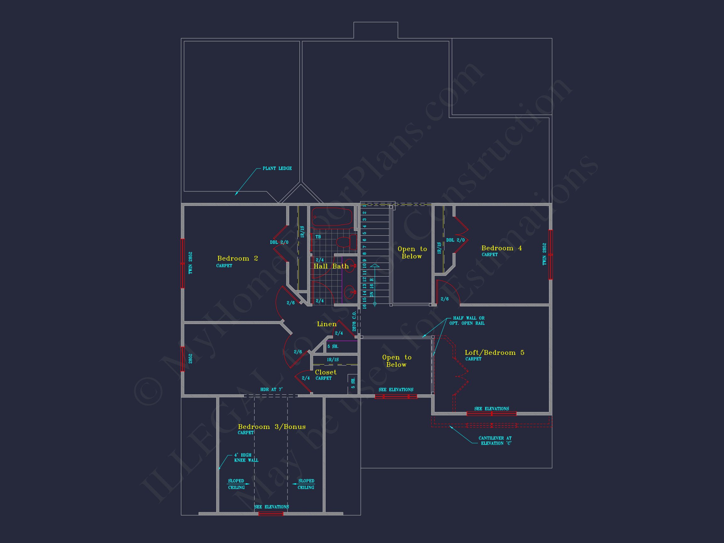 Modern Suburban house Plan with 4 Bedrooms and Spacious Layout