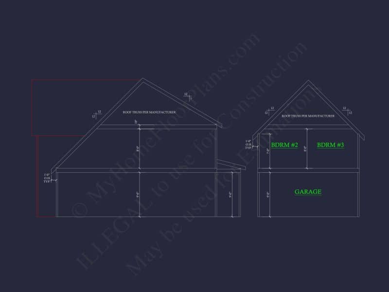Modern Suburban house Plan with CAD Blueprints and 2-Story Design