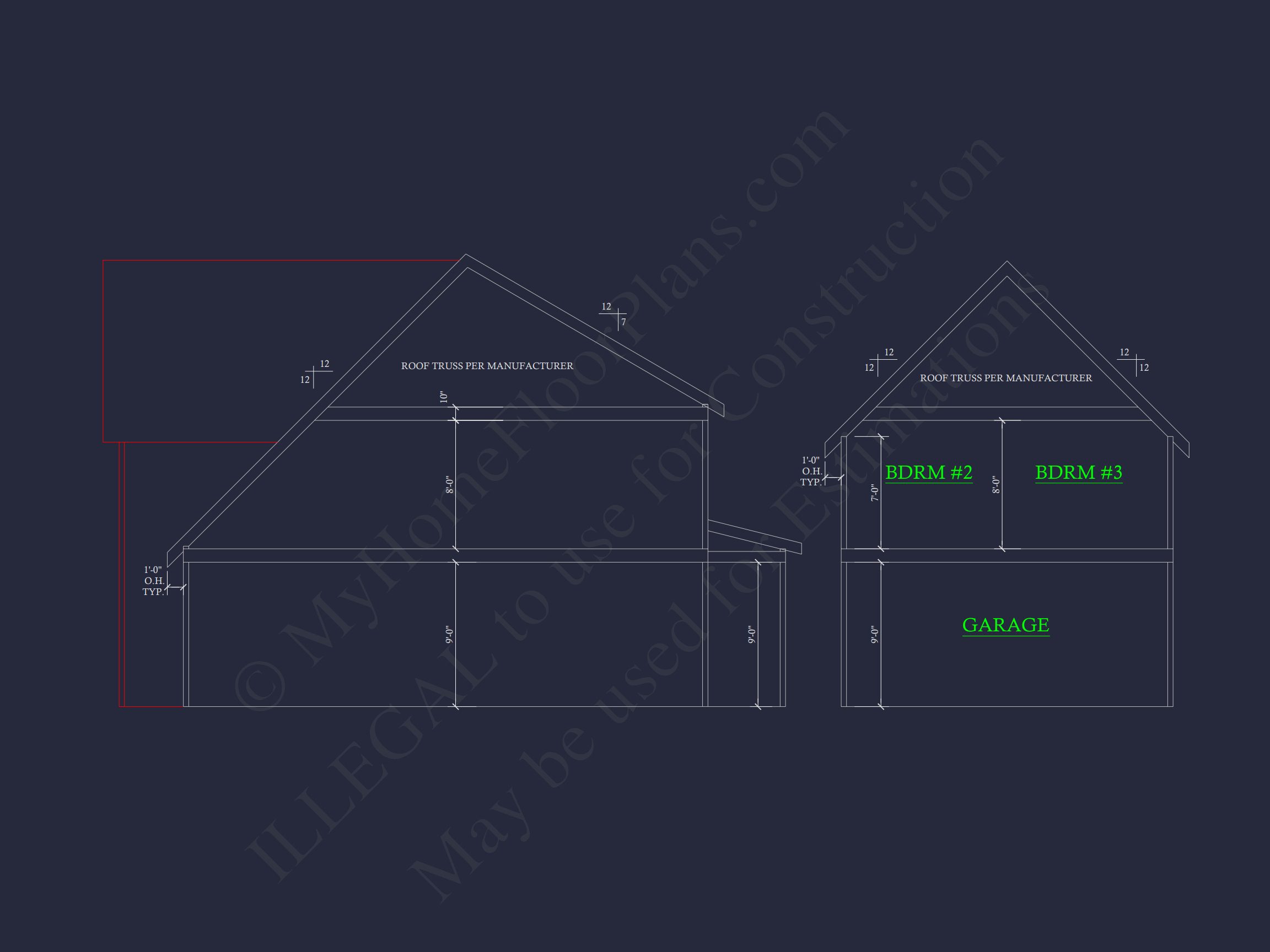 Modern Suburban house Plan with CAD Blueprints and 2-Story Design