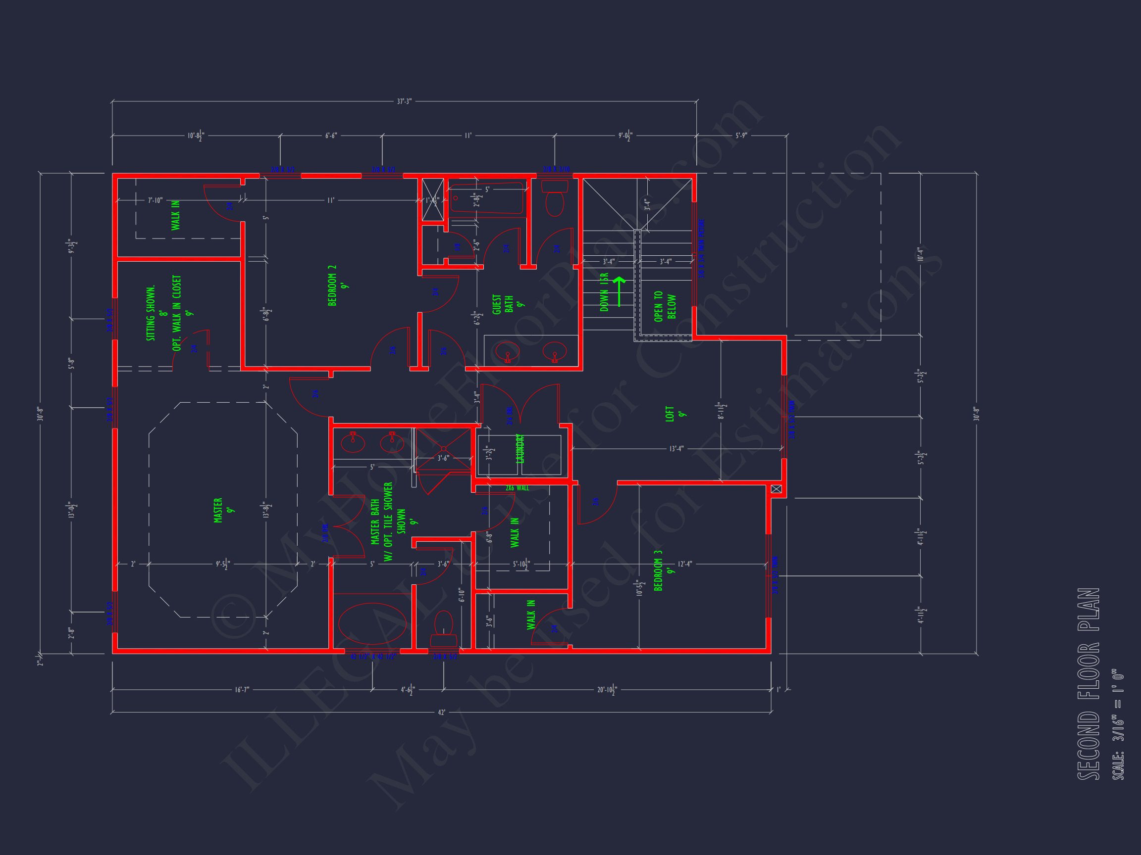 Modern Suburban house Plan with CAD Blueprints & Floor Designs