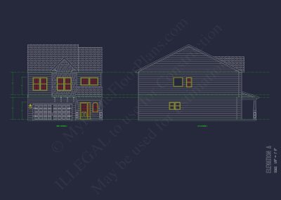 Modern Suburban house Plan with CAD Blueprints & Floor Designs