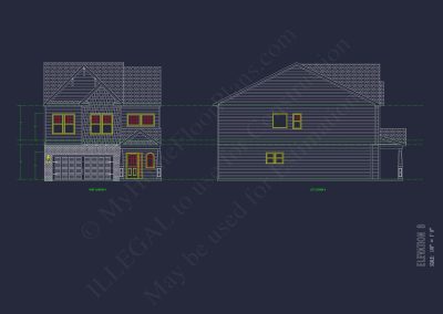 Modern Suburban house Plan with CAD Blueprints & Floor Designs