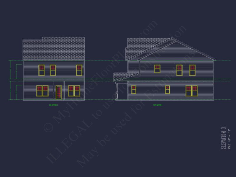Modern Suburban house Plan with CAD Blueprints & Floor Designs