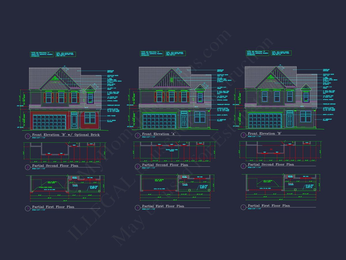 Modern Suburban house Floor Plan with CAD Architectural Designs