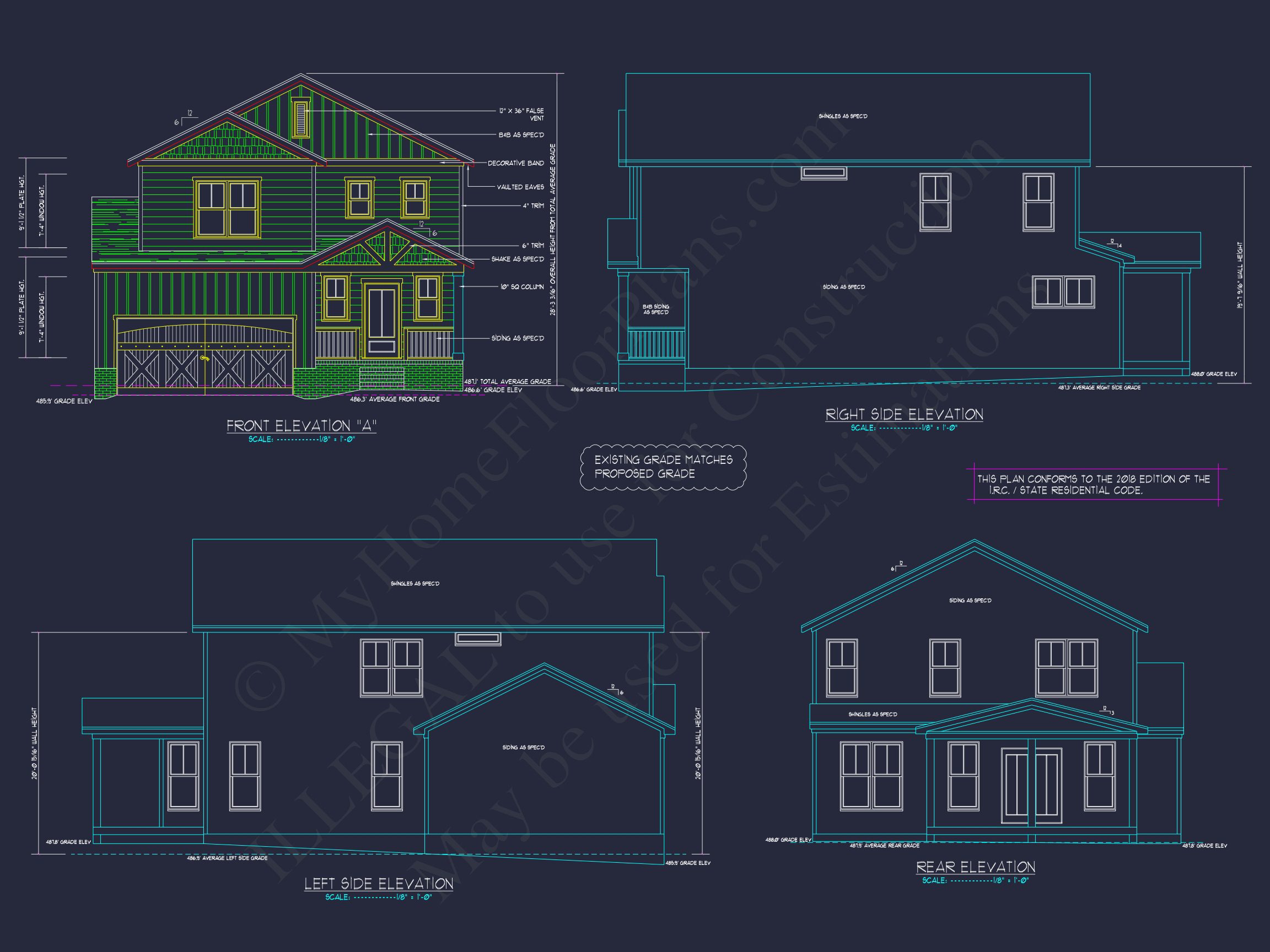 Modern Suburban house Plan with 2 Floors and 2,033 Sq Ft
