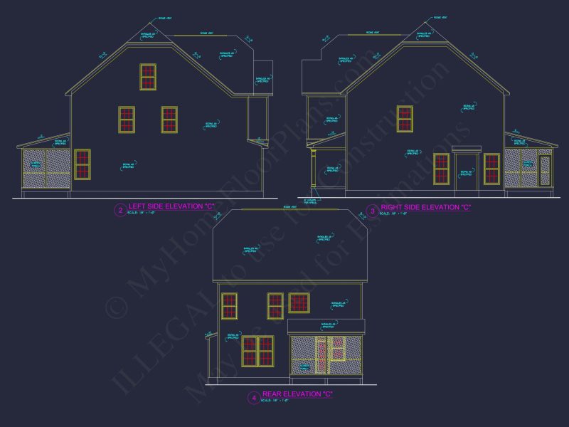 Modern Suburban house Plan with 2 Floors and Open Layout