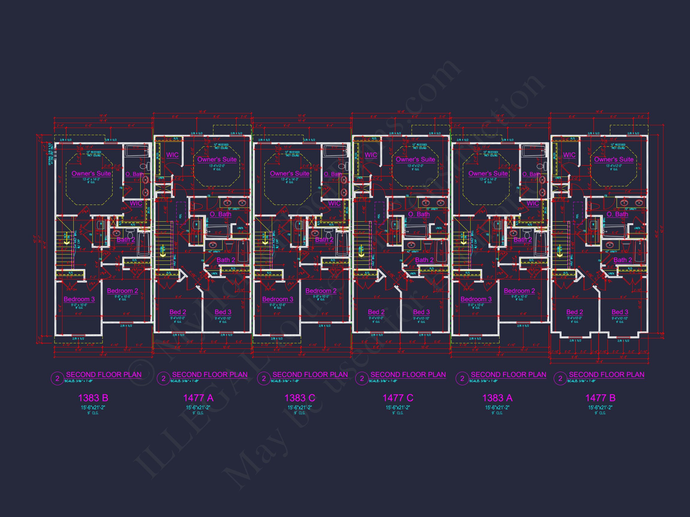 Modern Townhome Plan: Stunning 6-Unit Floor and Design Blueprint
