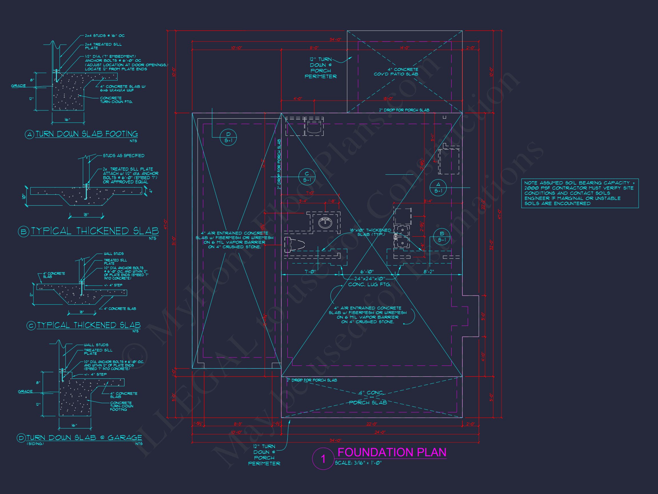 2-Floor CAD Blueprint Designs