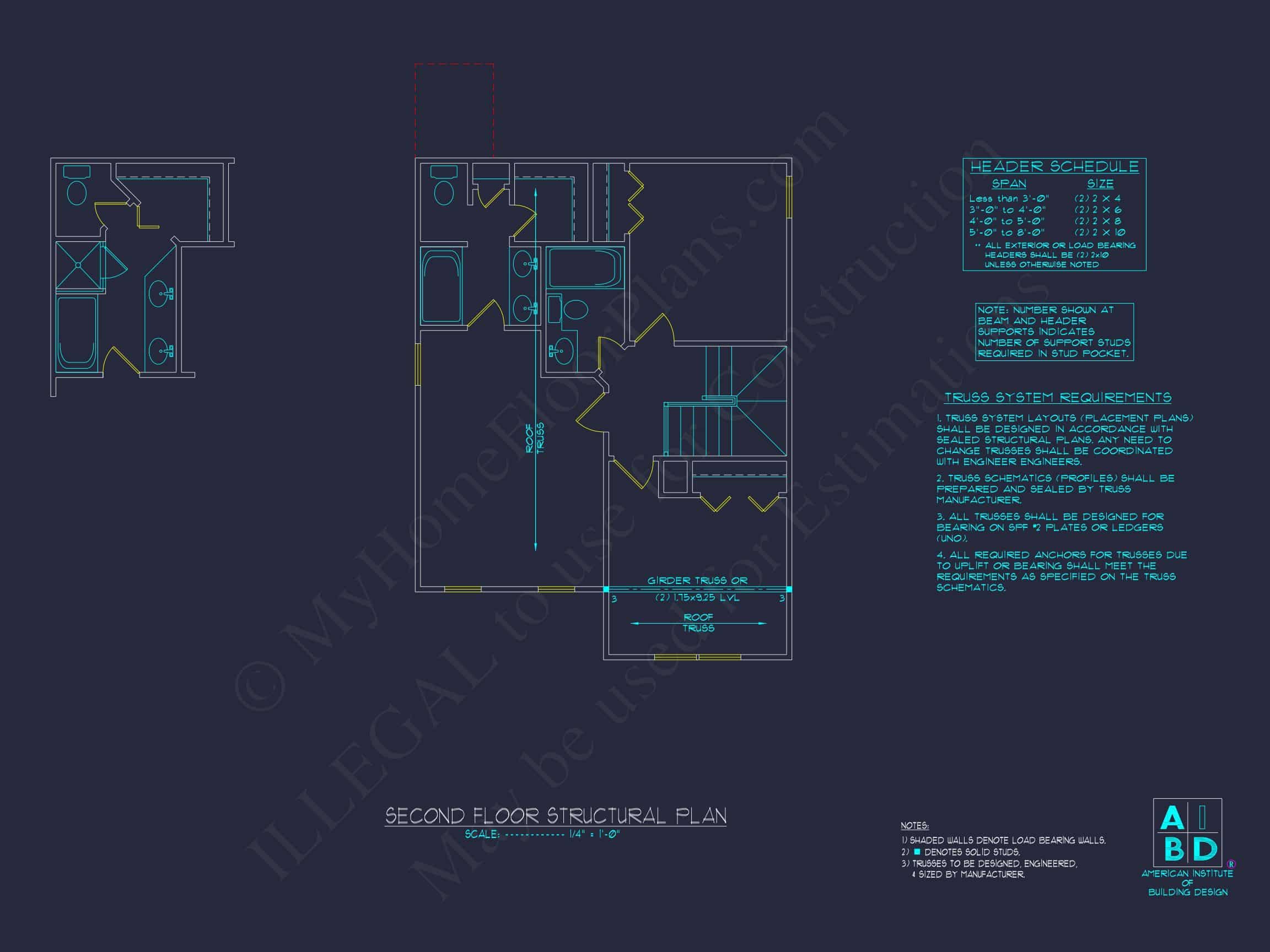Modern Traditional house Plan with 2-Story CAD Designs