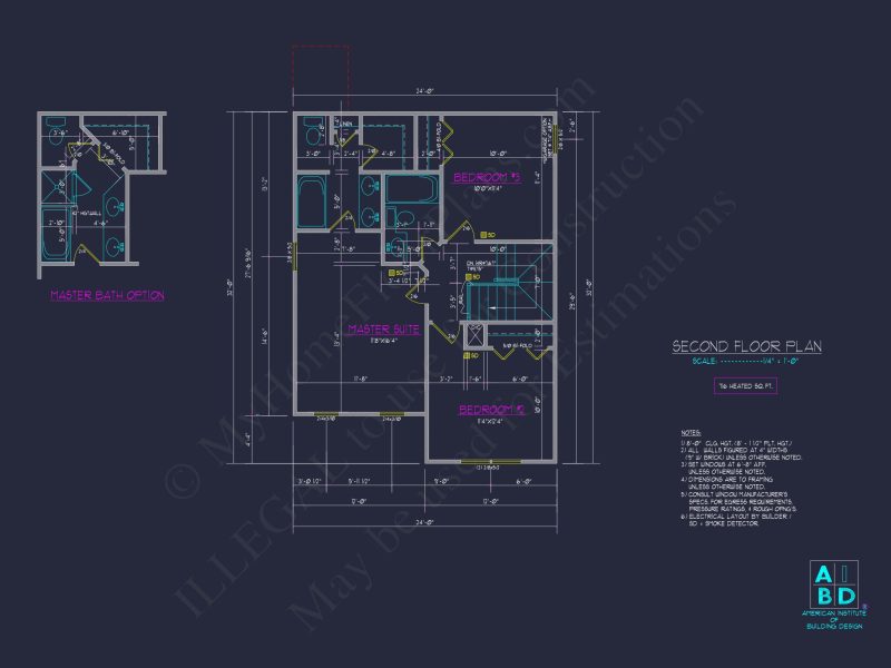 Modern Traditional house Plan with 2-Story CAD Designs
