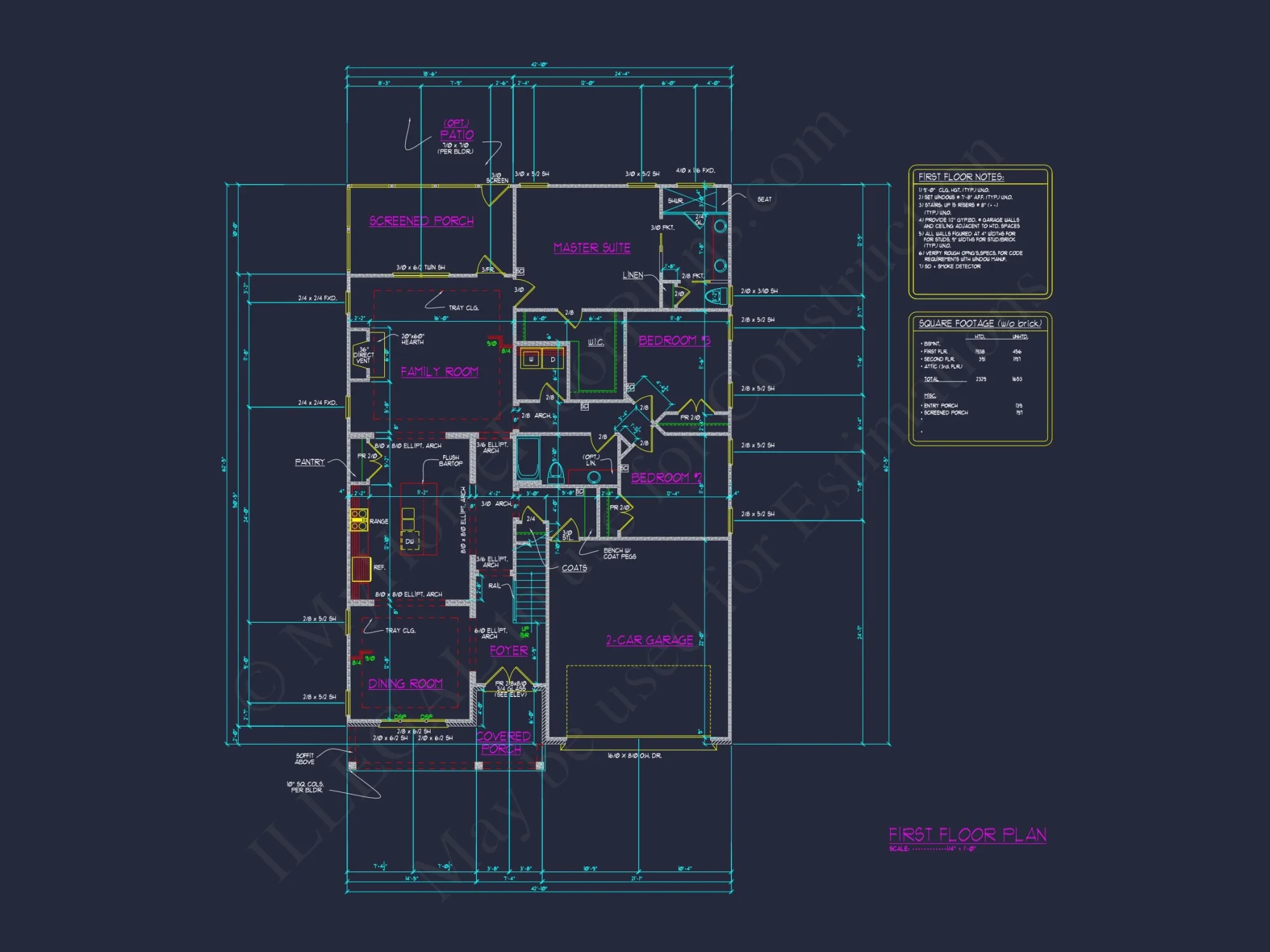 Single-Family house Floor Plan with 3 Beds