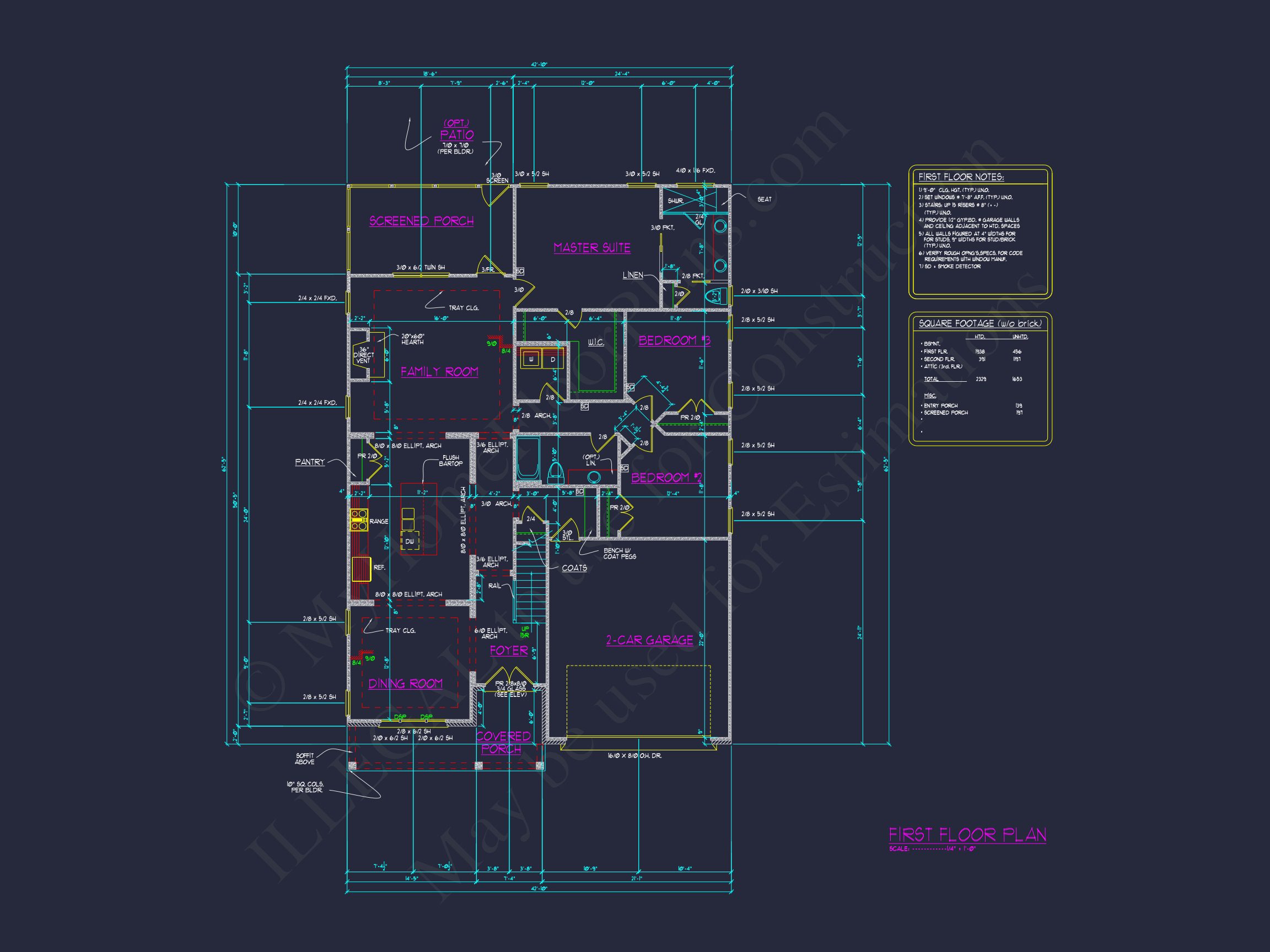 Single-Family house Floor Plan with 3 Beds