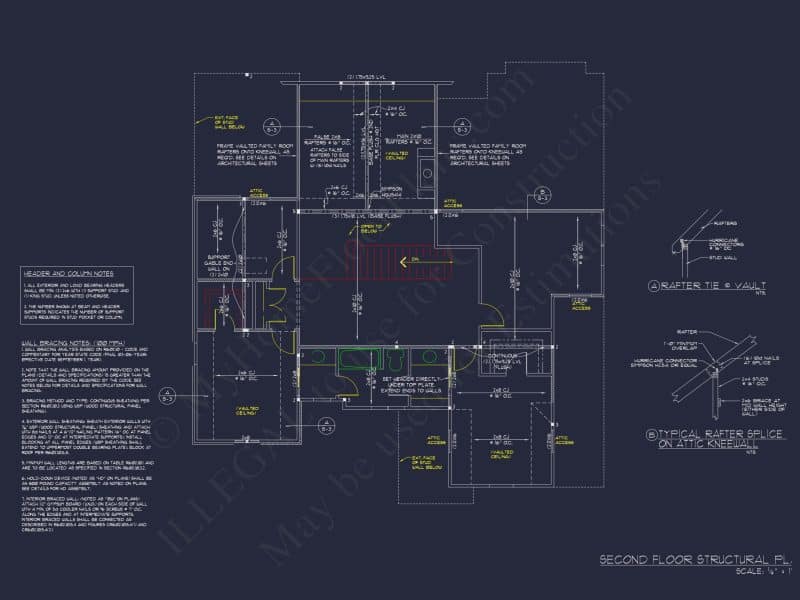 Spacious 2-Story house Floor Plan with 4 Bedrooms and CAD Design
