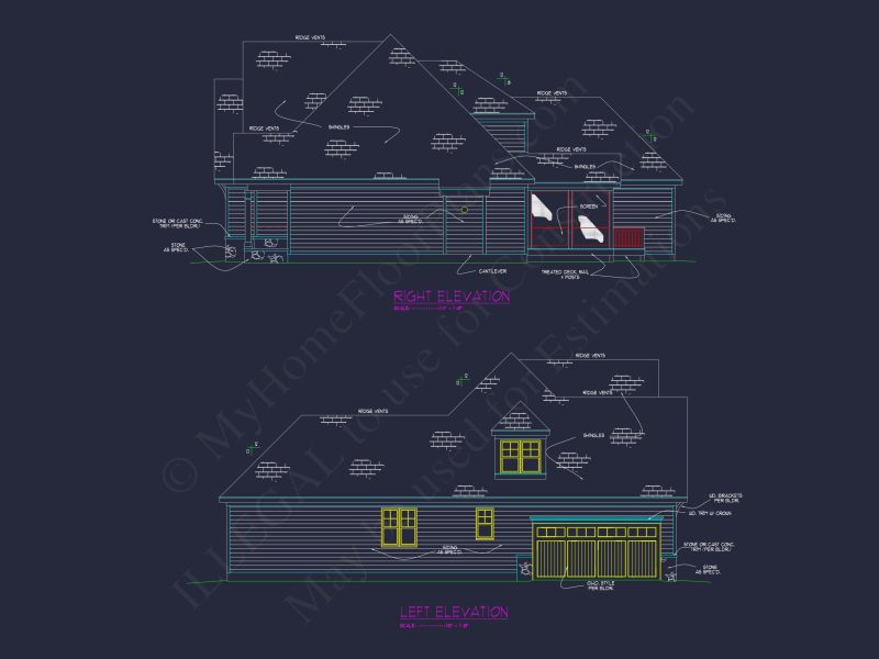 Spacious 2-Story Modern Craftsman house Plan with CAD Design