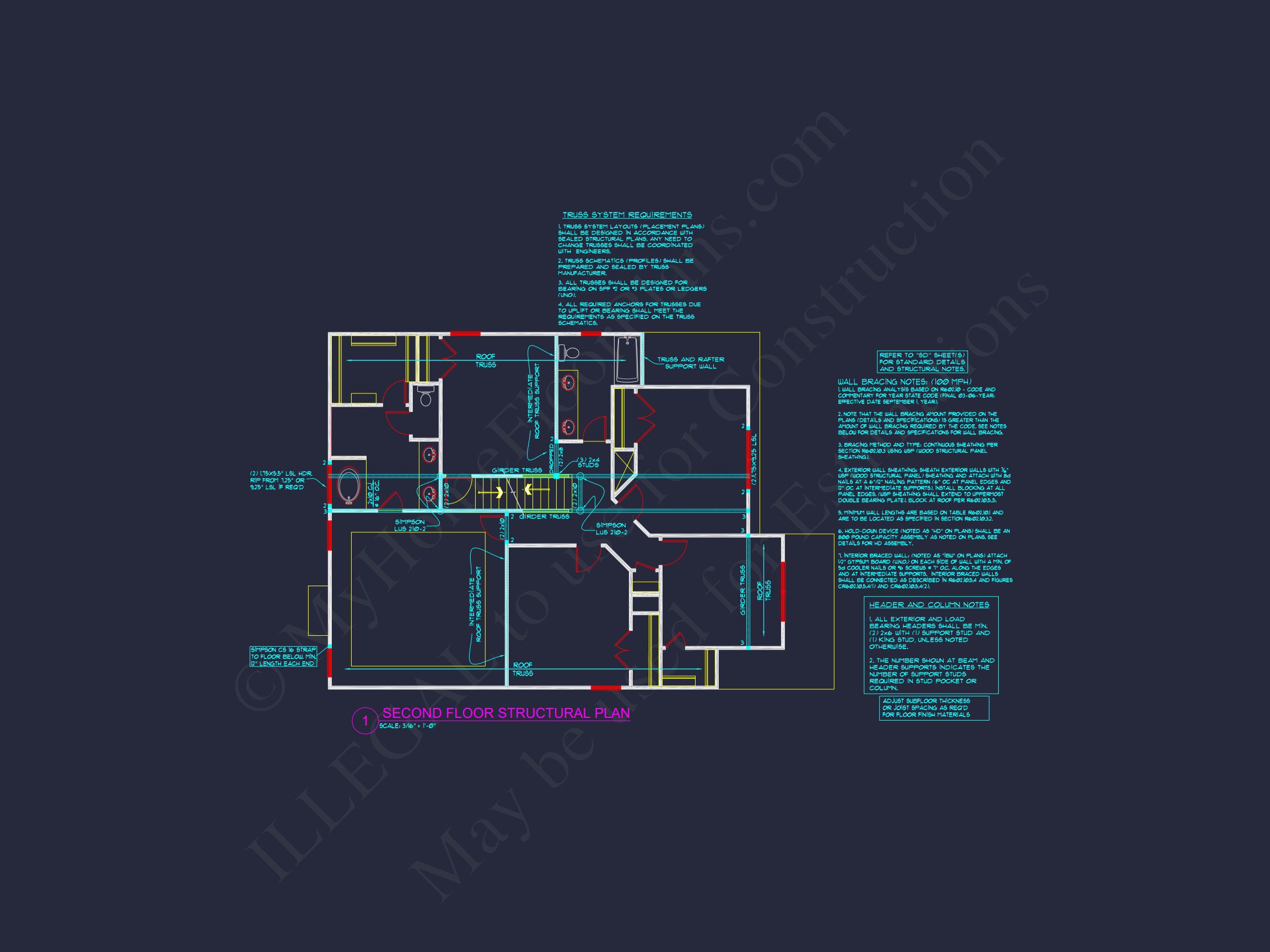 Spacious 2.5-Story house Plan with Open Floor CAD Designs