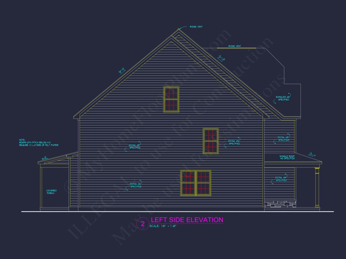 Spacious 2.5-Story house Plan with Open Floor CAD Designs