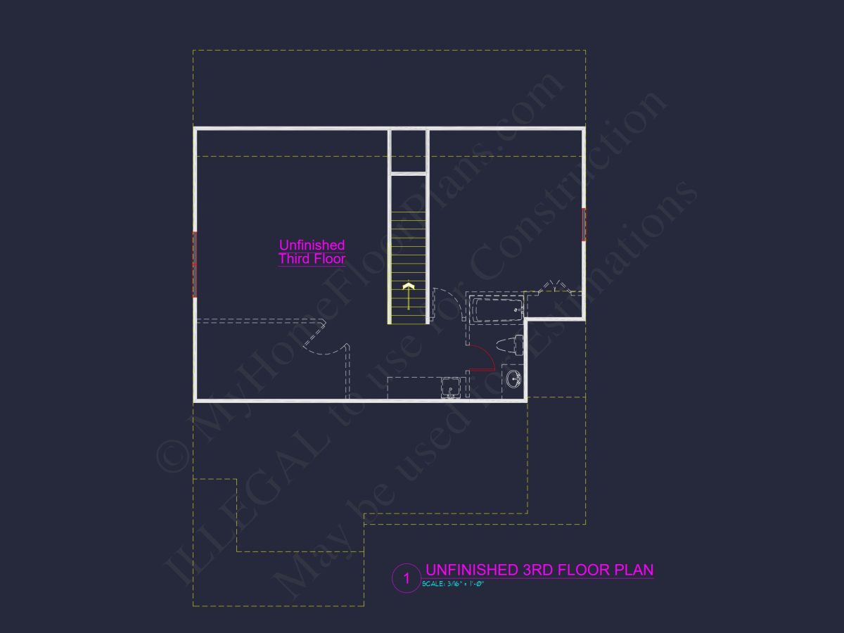 Spacious 2.5-Story house Plan with Open Floor CAD Designs