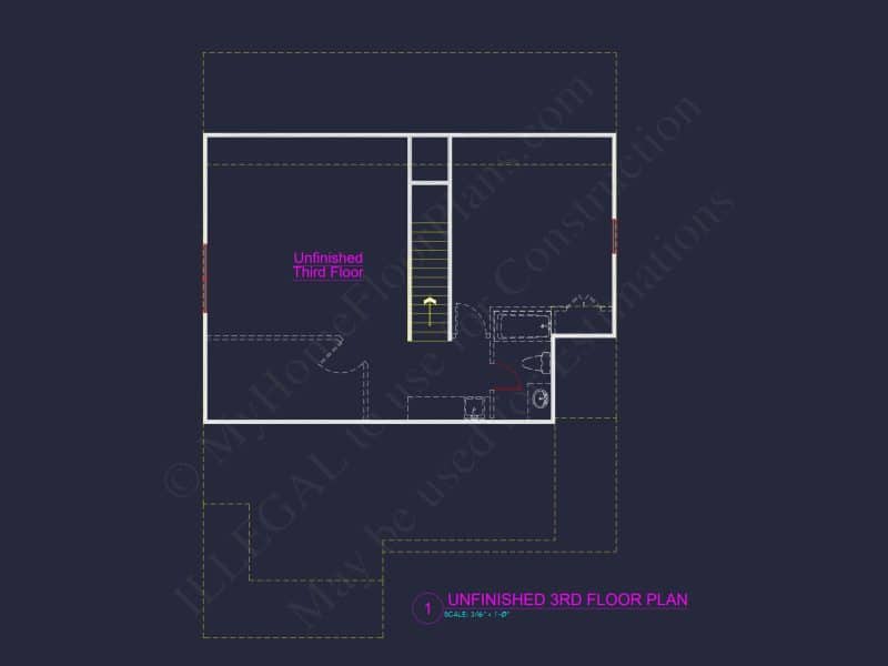 Spacious 2.5-Story house Plan with Open Floor CAD Designs