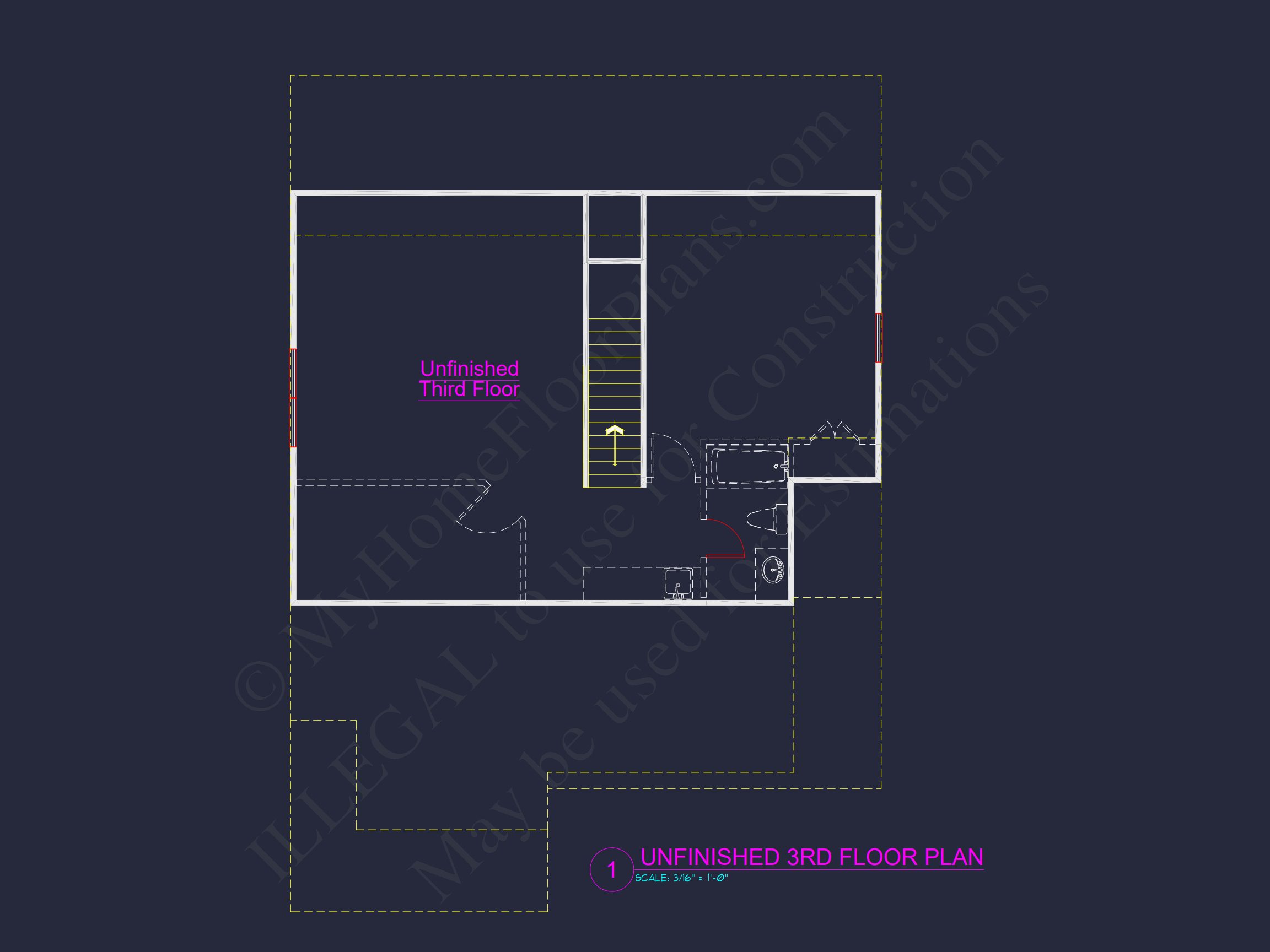 Spacious 2.5-Story house Plan with Open Floor CAD Designs