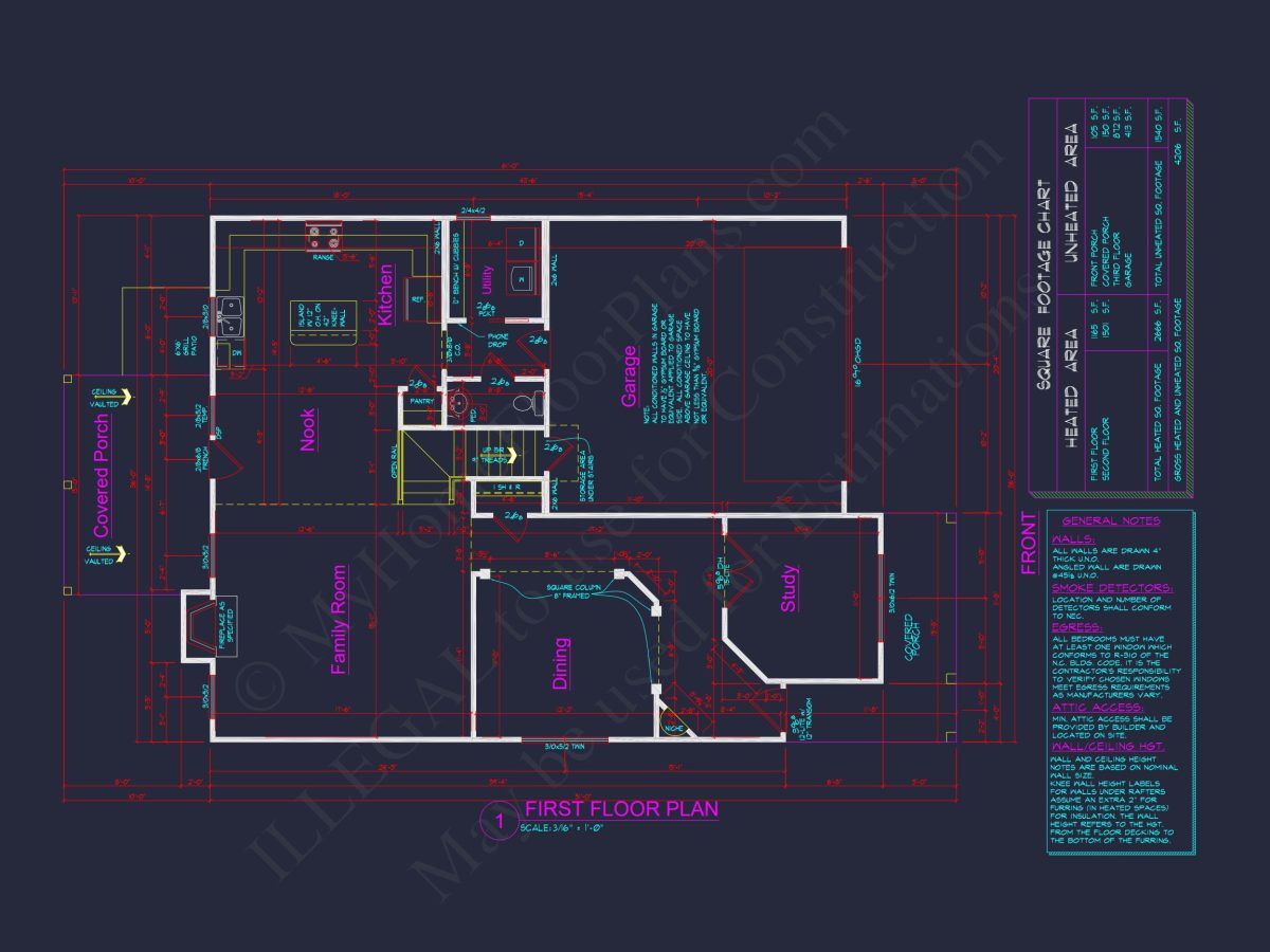 Spacious 2.5-Story house Plan with Open Floor CAD Designs