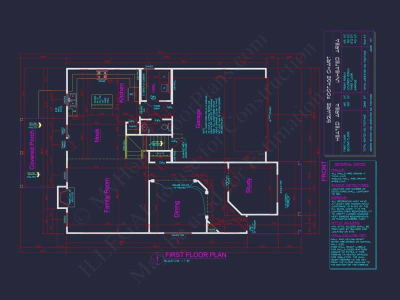 Spacious 2.5-Story house Plan with Open Floor CAD Designs